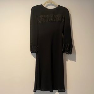 Vintage Constance Saunders black laced dress size 6 nwot